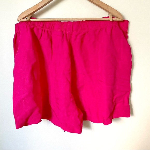 H&M Linen Blend Pink Pull On Elastic Waist Shorts NWT Size XXL - Picture 2 of 6
